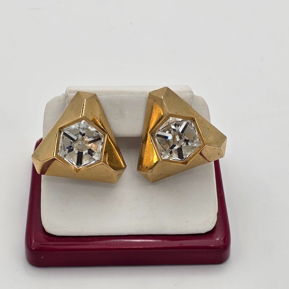 Vintage Givenchy Pyramid Clip on Earrings